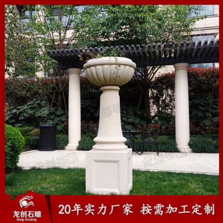 订做各类石雕花盆花钵景观园林盆栽