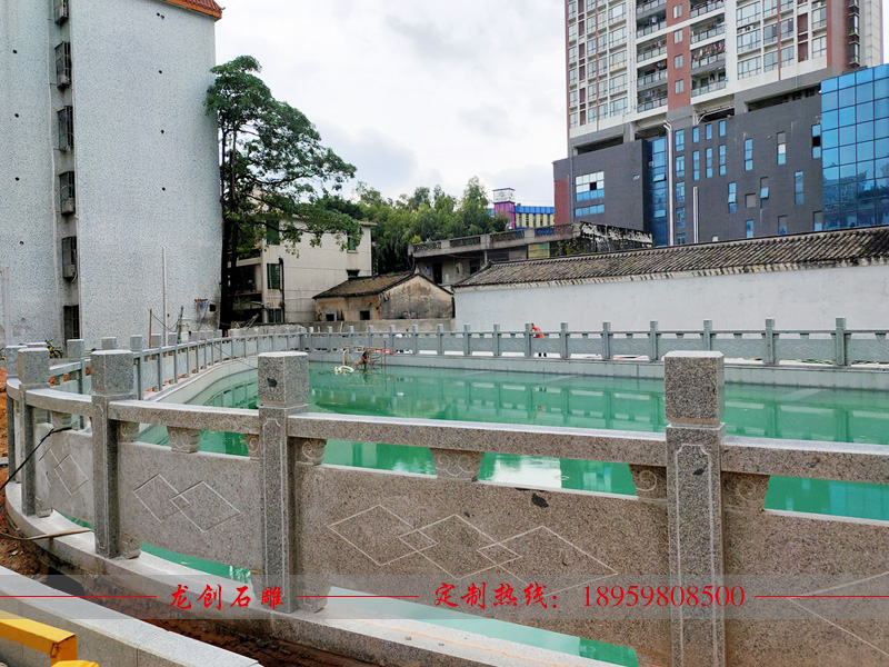 广东省深圳市龙岗区石雕鱼塘栏杆制作安装