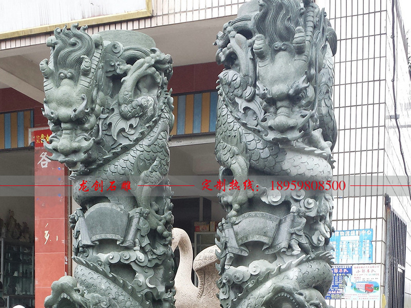 石雕龙抱柱 石雕龙柱价格