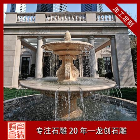 福建石雕喷泉厂 石雕自然流水喷泉 承接定制